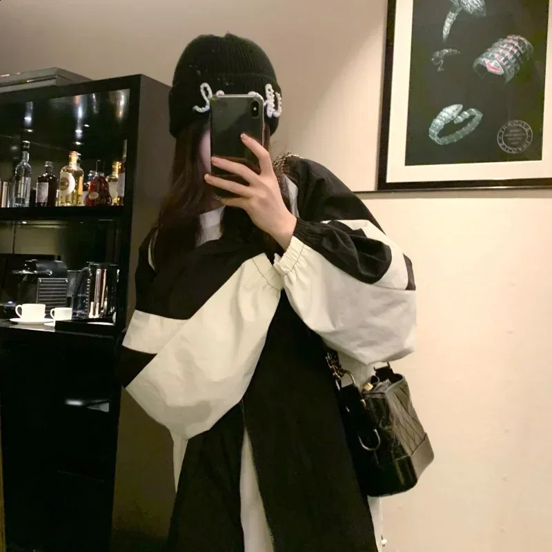 Deeptown Harajuku Fashion Zipper Jacket Women Oversized Korean Streetwear College Jackets Female Japanese Style Sunscreen Coat 241224