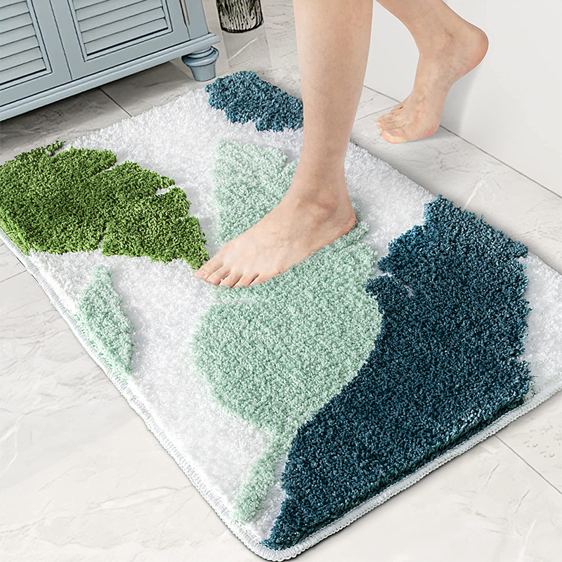Carpet Bathroom Carpet Flocking Absorbent Foot Mat Microfiber Non-slip Mat Single Needle Carpet Mat