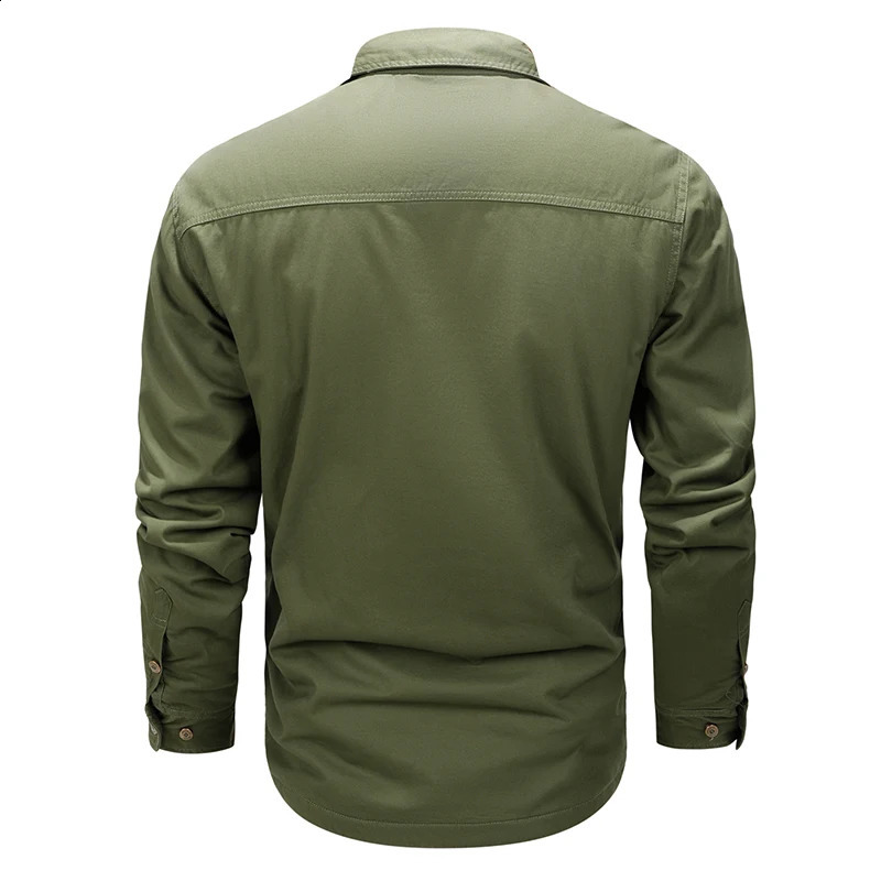 Winter Men Fleece Cargo Cotton Long Sleeve Shirts Man Casual Military Tactic Thick Shirts Man Outdoor Blouses Polo Top Shirt 5XL 241223