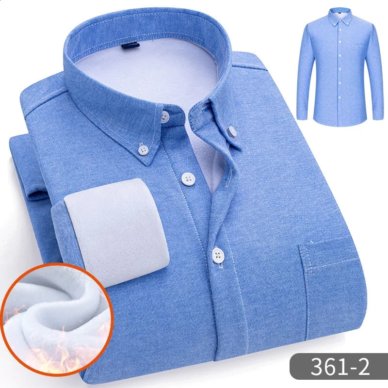 Winter Warm Mens Thicken Striped Shirt Long Sleeve Button Down Fleece Flannel Casual Shirt Mens Clothing camisas de hombre 241223