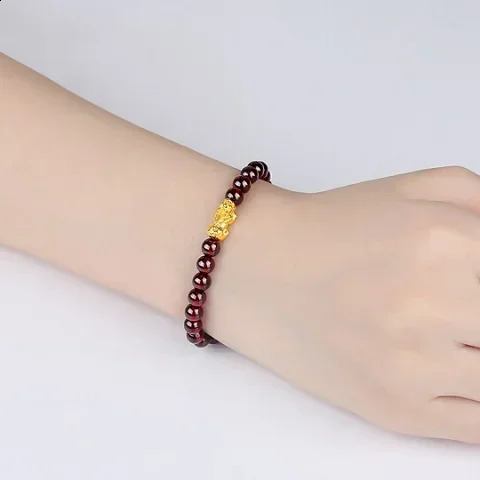 Ladies High Quality 18K Gold Bracelet AU750 Lucky Pixiu Jewelry as a Gift for Friends 241227