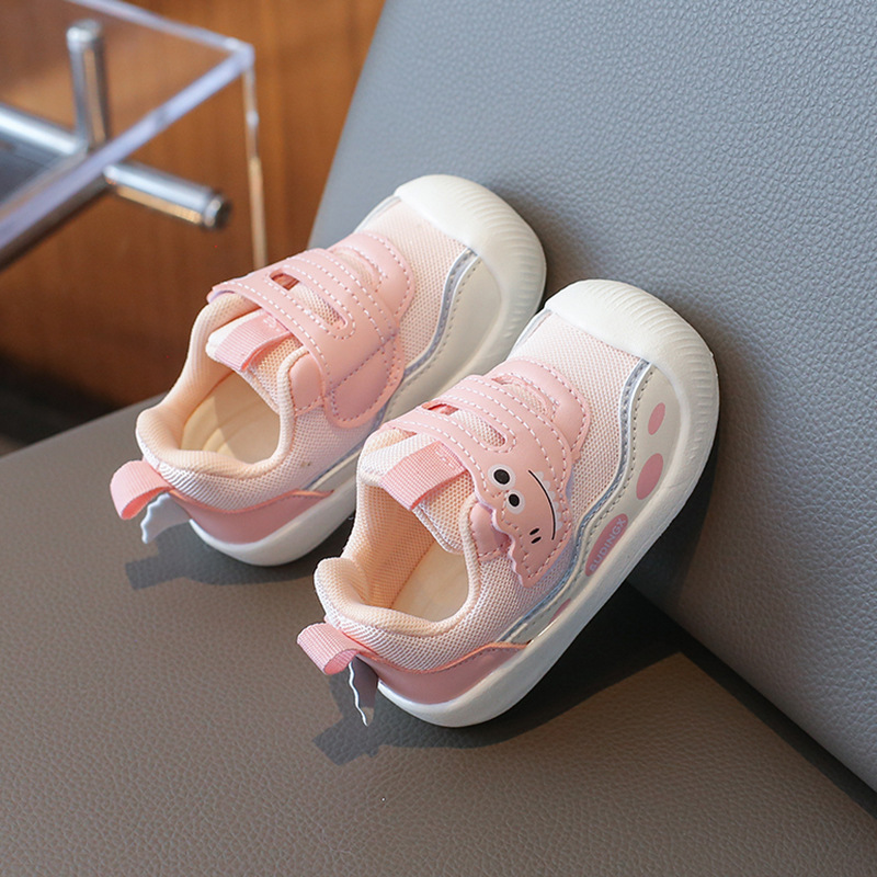 Toddler Sneakers For Spring Autumn Baby Cute Cartoon Walking Shoes Happysteps Boys Girls Dinosaur Sticker Kids Casual Shoes Sizes US1C-US9C