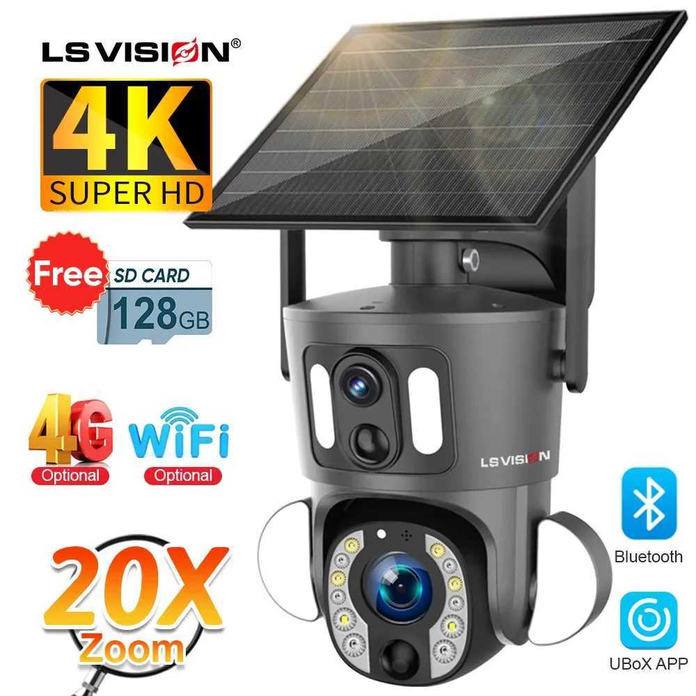 LS VISION 4K 20X Optical Zoom Dual Sn Solar Camera Outdoor 8MP 4G/WiFi PTZ Dual PIR Detection Auto Tracking Security CamerasXJ241228