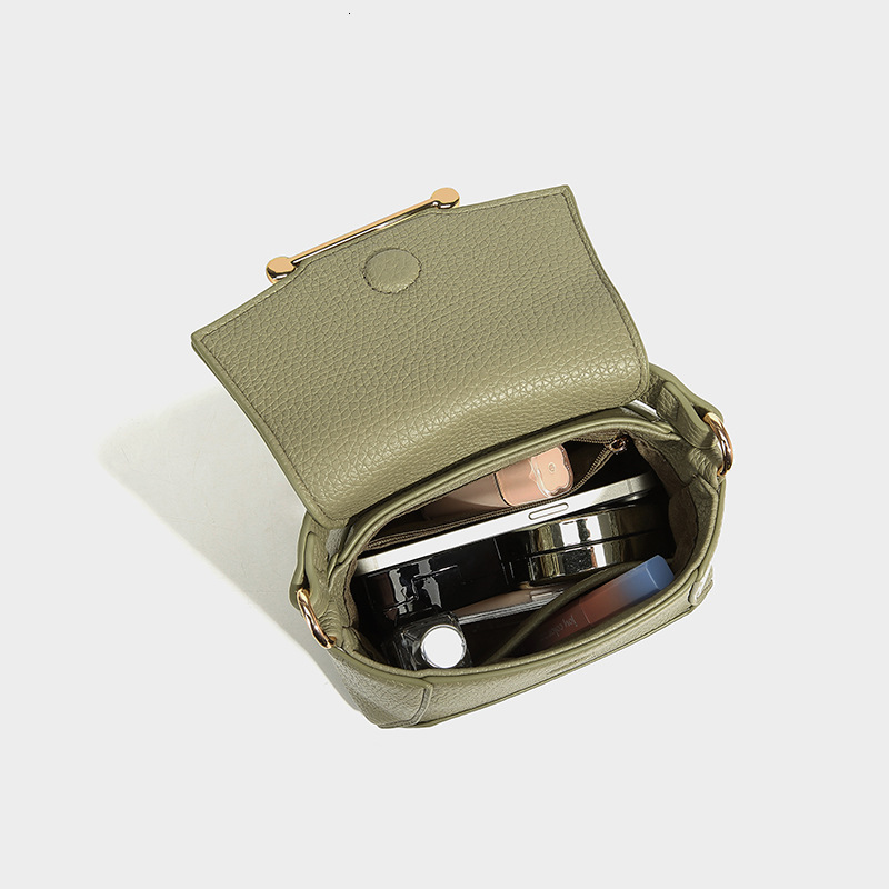 Mini Handbag 2024 Spring And Summer Fashion Litchi Pattern Shoulder Niche Simple Versatile High-End Crossbody Women's Bag