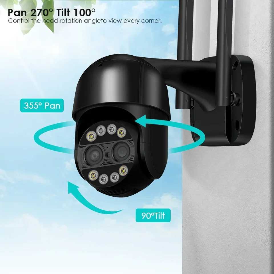 BESDER 8MP 4K PTZ IP Camera 8x Zoom Dual-Lens Human Detect CCTV Camera 4MP Smart Home Outdoor Wifi Surveillance Camera ICSEE APPXJ241228