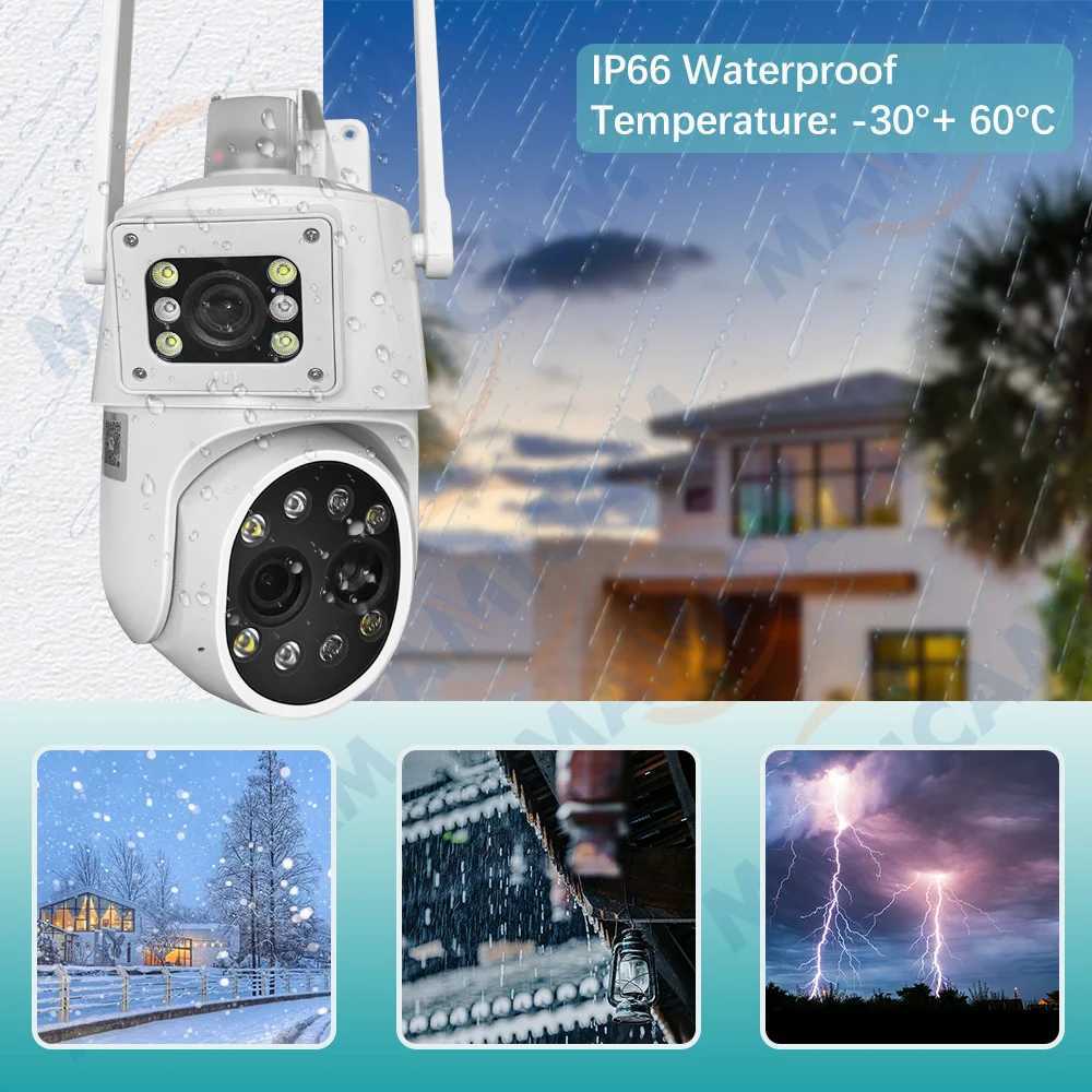 WIFI Surveillance Camera 4K 3G 4G SIM LET Camera Security Protection Three Lens Dual Sn CCTV RJ45 LAN Two Way Audio NightXJ241228