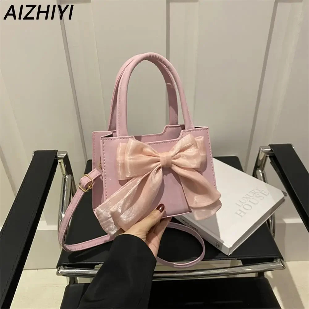 Fashion Purses for Women Bow Handbags Purse PU Faux Leather Top Handle Clutch Shoulder Crossbody Bags for Women 241223