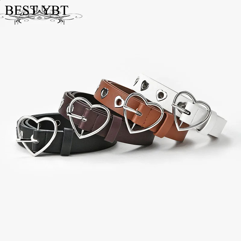 YBT Leather Womens Belt Alloy Pin Heart Buckle Creative Decorative Fashion Belts For Jeans 241225