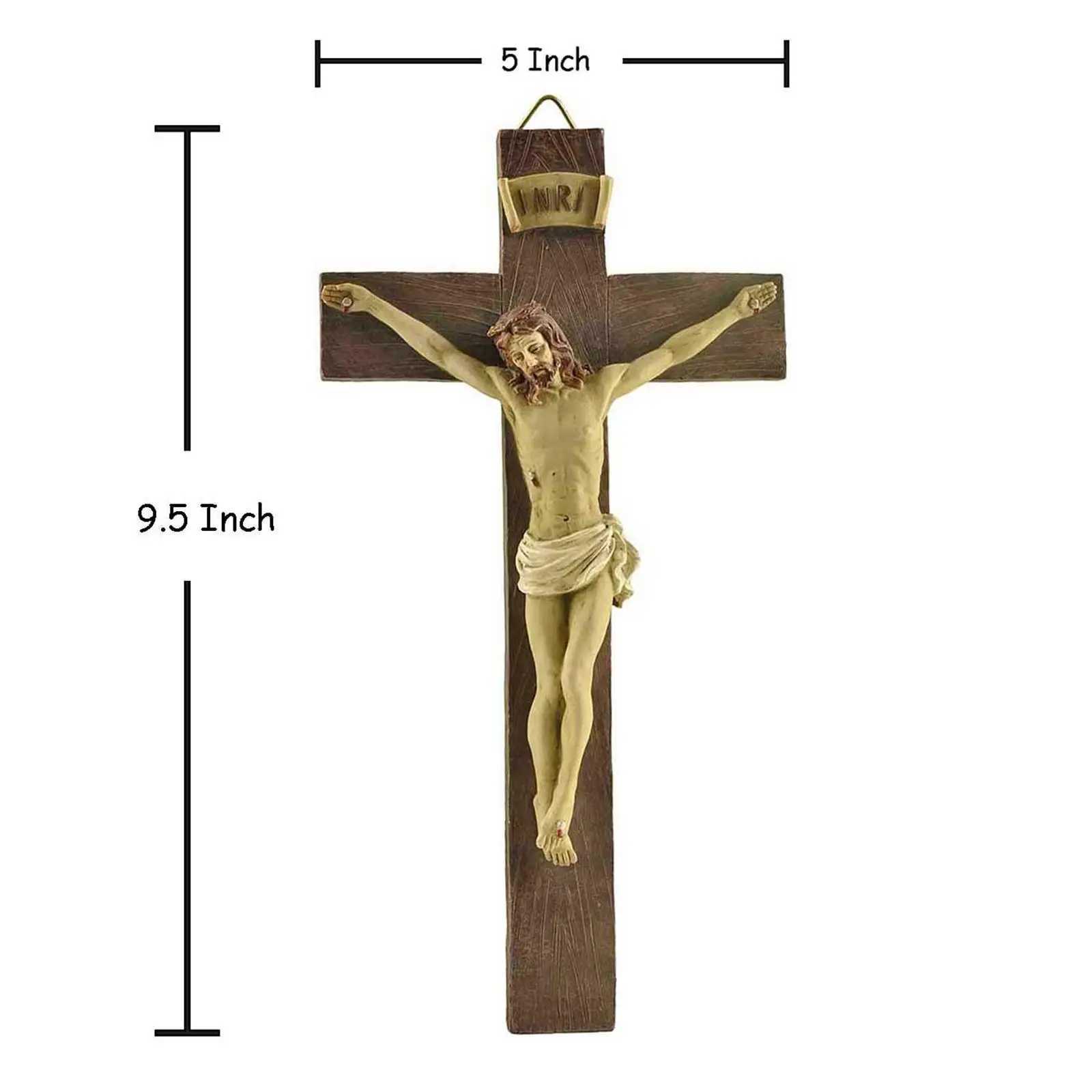 Resin Crucifix Jesus Christ Cross Statue Figurine Perfect Gifts for Car Home Chapel Decoration CollectiveXJ241228