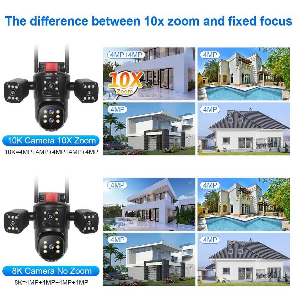 LS VISION 20MP Four Sns WiFi IP Camera Wireless Outdoor 10X Optical Zoom Five Lens PTZ Auto Tracking Waterproof CCTV CameraXJ241228