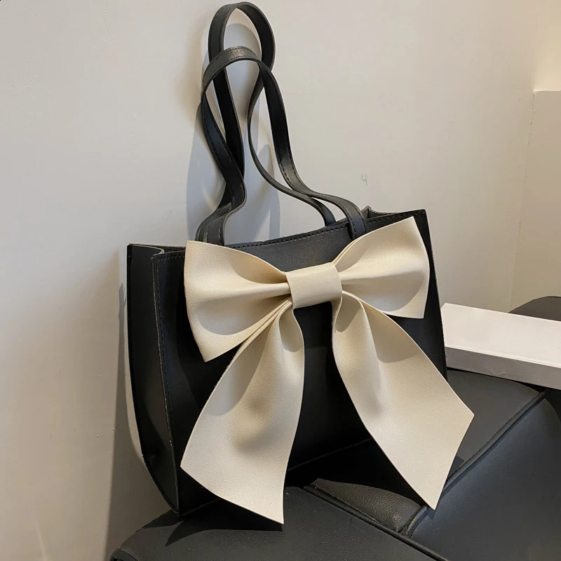 Bow Shaped Shoulder Bag For Women Fresh And Large Capacity Portable Tote Bag 241223