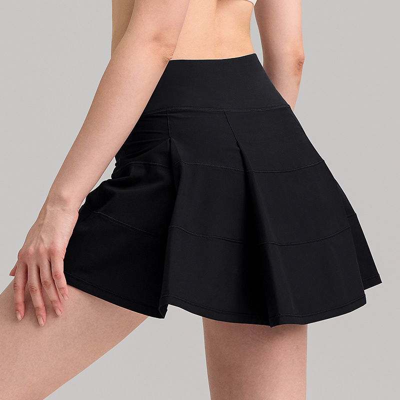 CL119533 High waist running fitness short skirt pants quick dry pleated tennis skirt fake two piece sports skirt