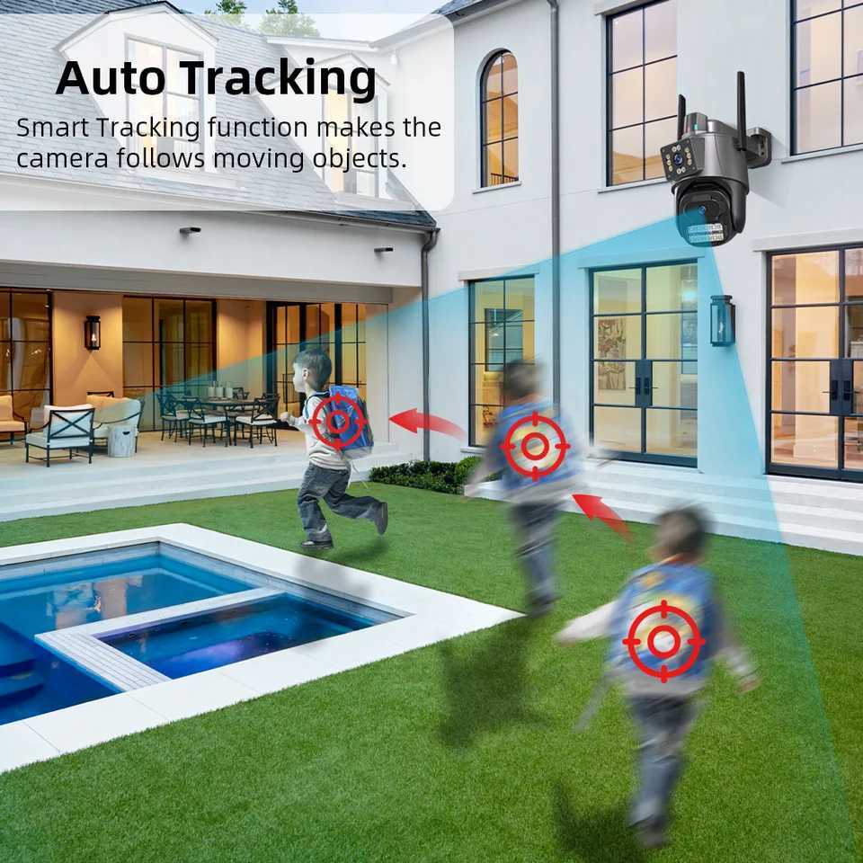 8MP PTZ WiFi Camera with Dual Sn Color Night Vision Outdoor Security IP Camera CCTV Surveillance Camera ICSEE AppXJ241228