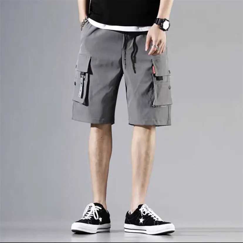 Mens new fashion casual cargo pants with large pockets regular size jogging daily wear Bermuda dress 90s retro style W241228