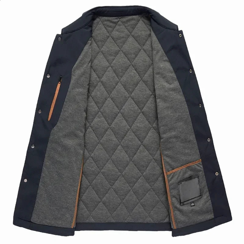 2023 Coat Men Winter Jackets Mens Clothing Business Diamond Plaid Cotton Jacket Padded Thick Casacas Para Hombre 241228