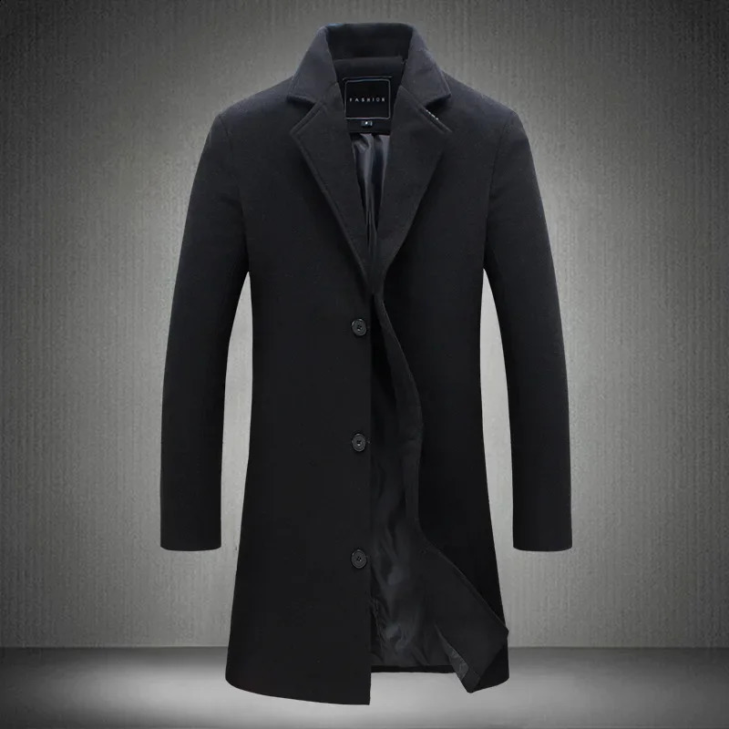 Long Singlebreasted Casual Style Trench Coat Solid Color Jacket Foreign Trade Explosion Product 2023 241220