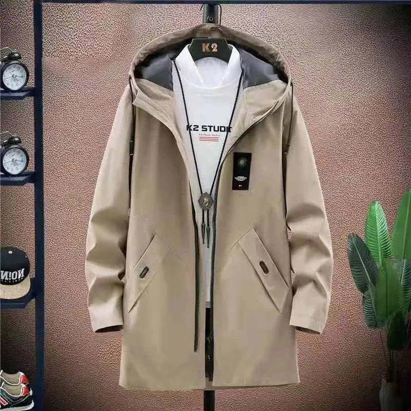 Mens windbreak 2023 style autumn jacket men Fashion Trend Coats spring Casual Loose Trench Coat male Large size M4XL 241220