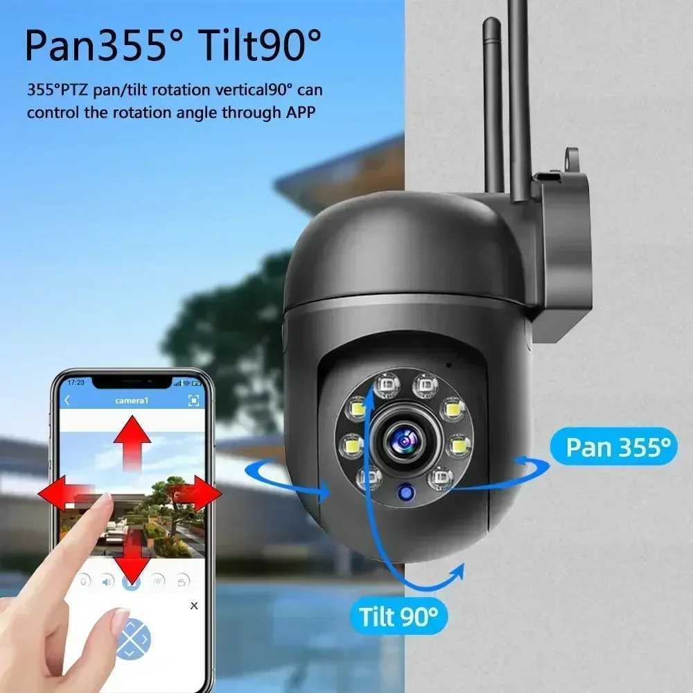 2.4G WIFI 2K IP Camera Auto Tracking Two Way Audio PTZ Outdoor Wifi Surveillance Camera Security Protection Cameras Smart HomeXJ241228