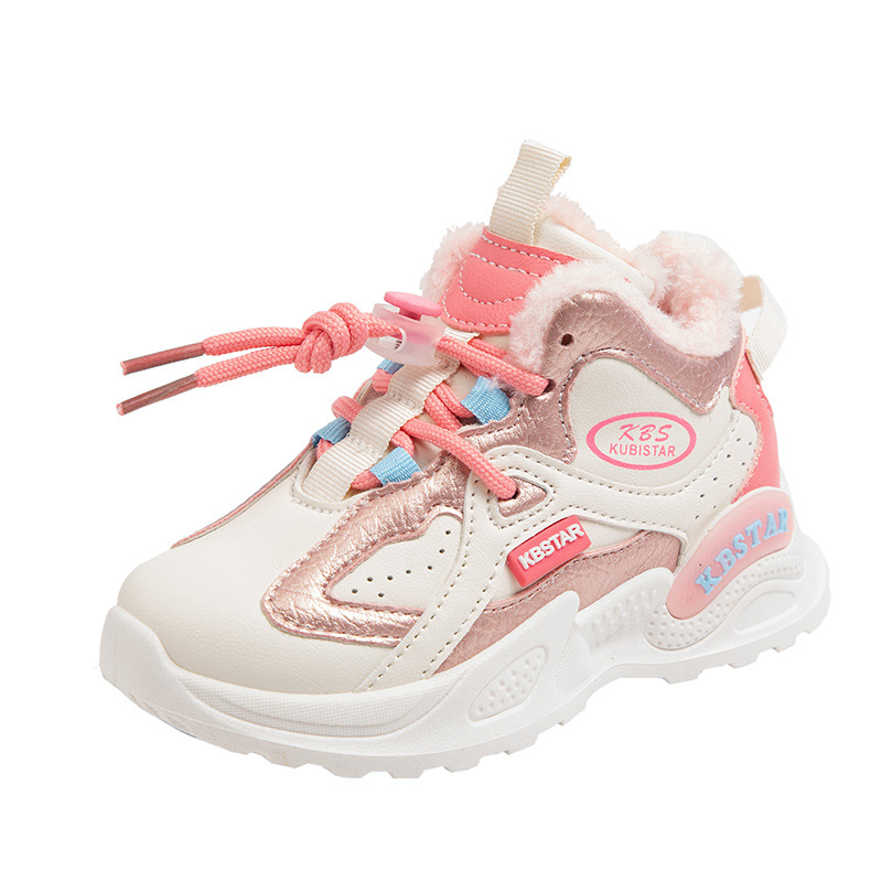 Winter Warm Kids Sneakers Plush Boys Girls Casual Shoes Kidsnest Children Toddler Sports Walking Shoes Kids Cotton Shoes Sizes US5C-US4Y