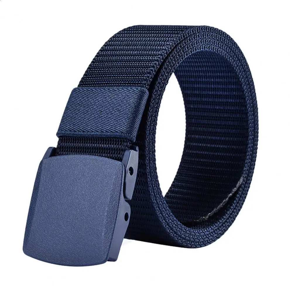 125cm Stylish Military Belt Adjustable Square Buckle Men Lightweight Outdoor Waist with Plastic for Pants 241225