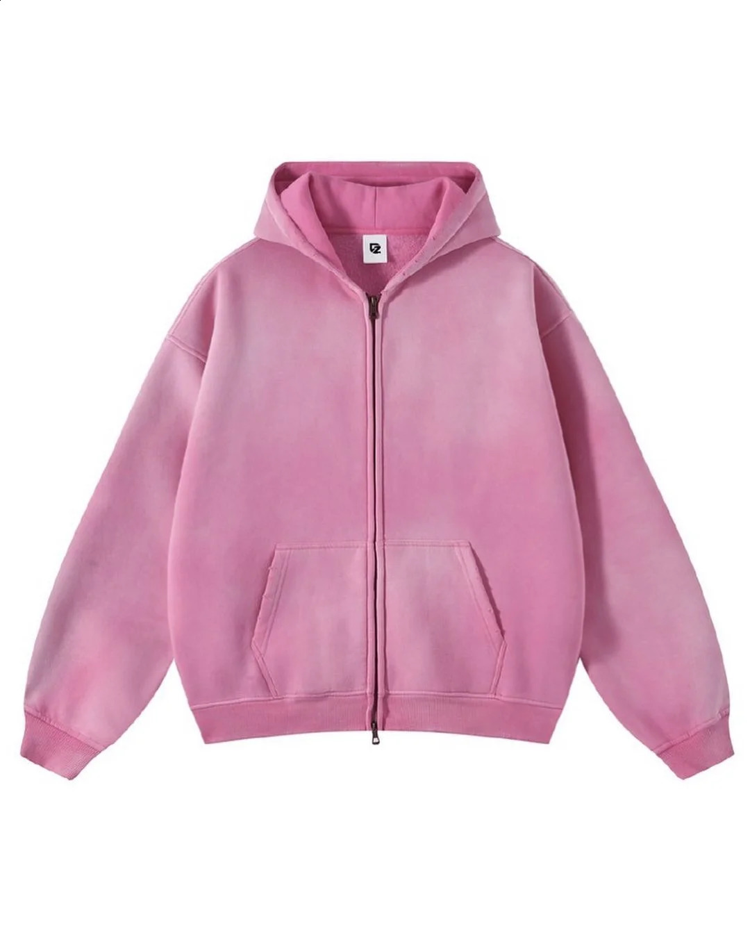 Solid color cleanfit long-sleeved hooded sweatshirt pure cotton simple small neckline loose basic zipper couple hoodie jacket 241228