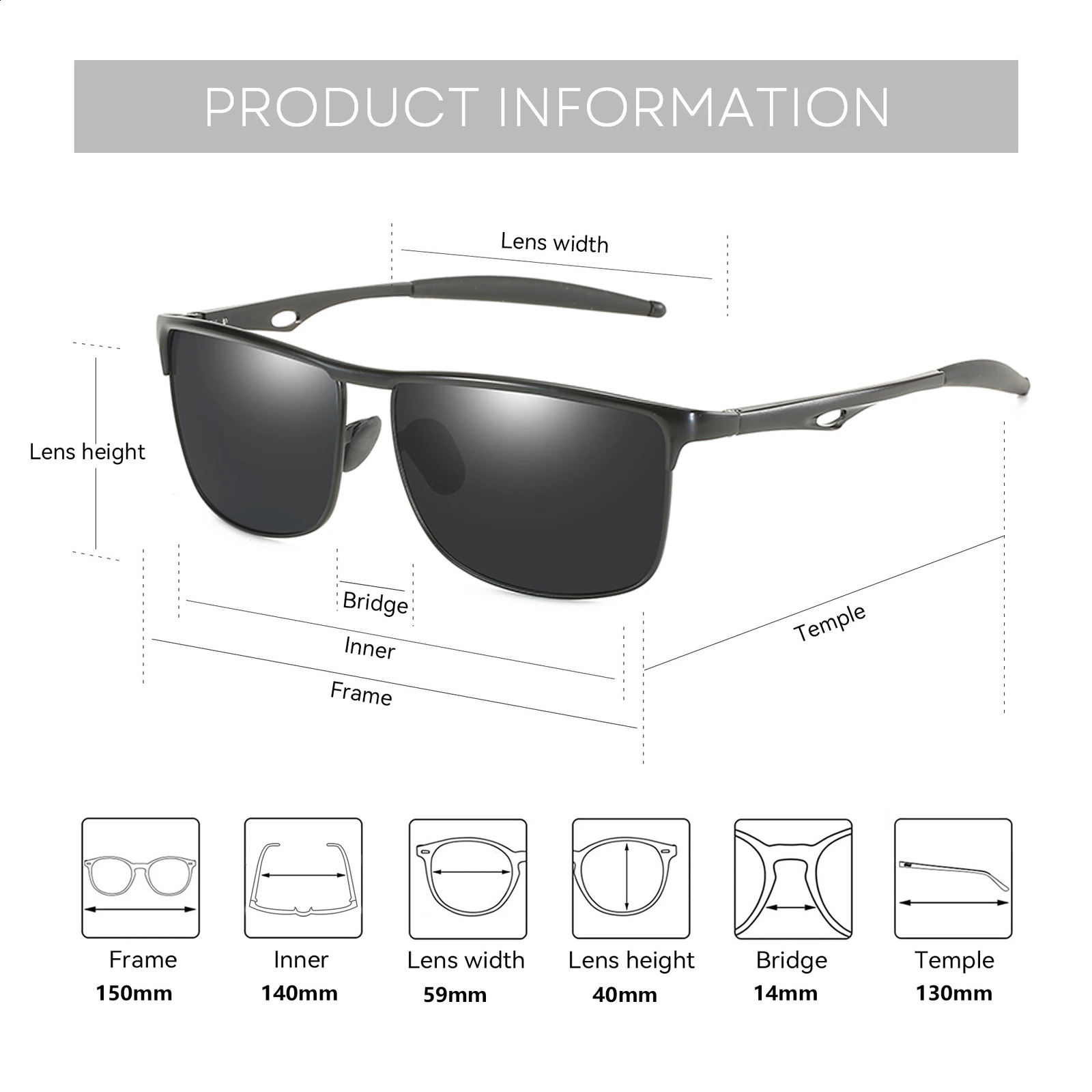 ZENOTTIC Fashion Aluminum UV400 Protection Sunglasses Fashion Polarized Sun Glasses for Fishing Hiking Golf Driving Unisex 241228