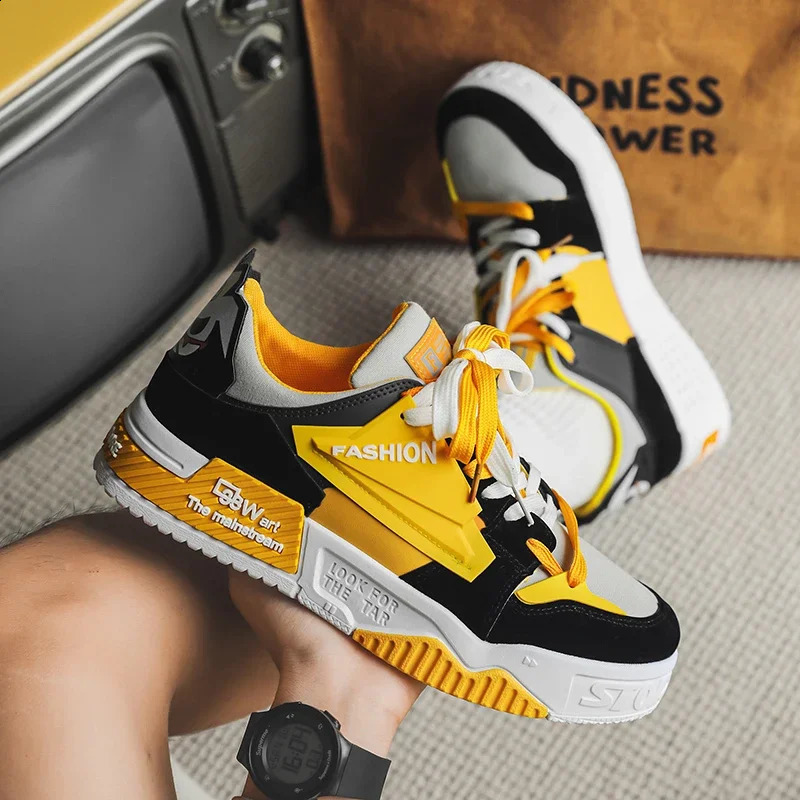 Fashion Platform Men Casual Shoes Outdoor Breathable Sneakers Skateboarding Sport Student Antiskid Tennis Athletic 241223