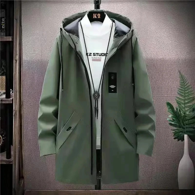 Mens windbreak 2023 style autumn jacket men Fashion Trend Coats spring Casual Loose Trench Coat male Large size M4XL 241220