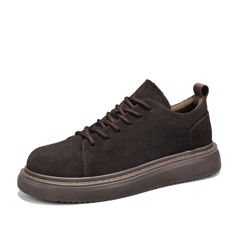 Men Casual Shoes Fashion Thick Sole Low-top Skateboard Shoes Versatile Simple Style Triple Black Brown Grey Khaki Free shipping