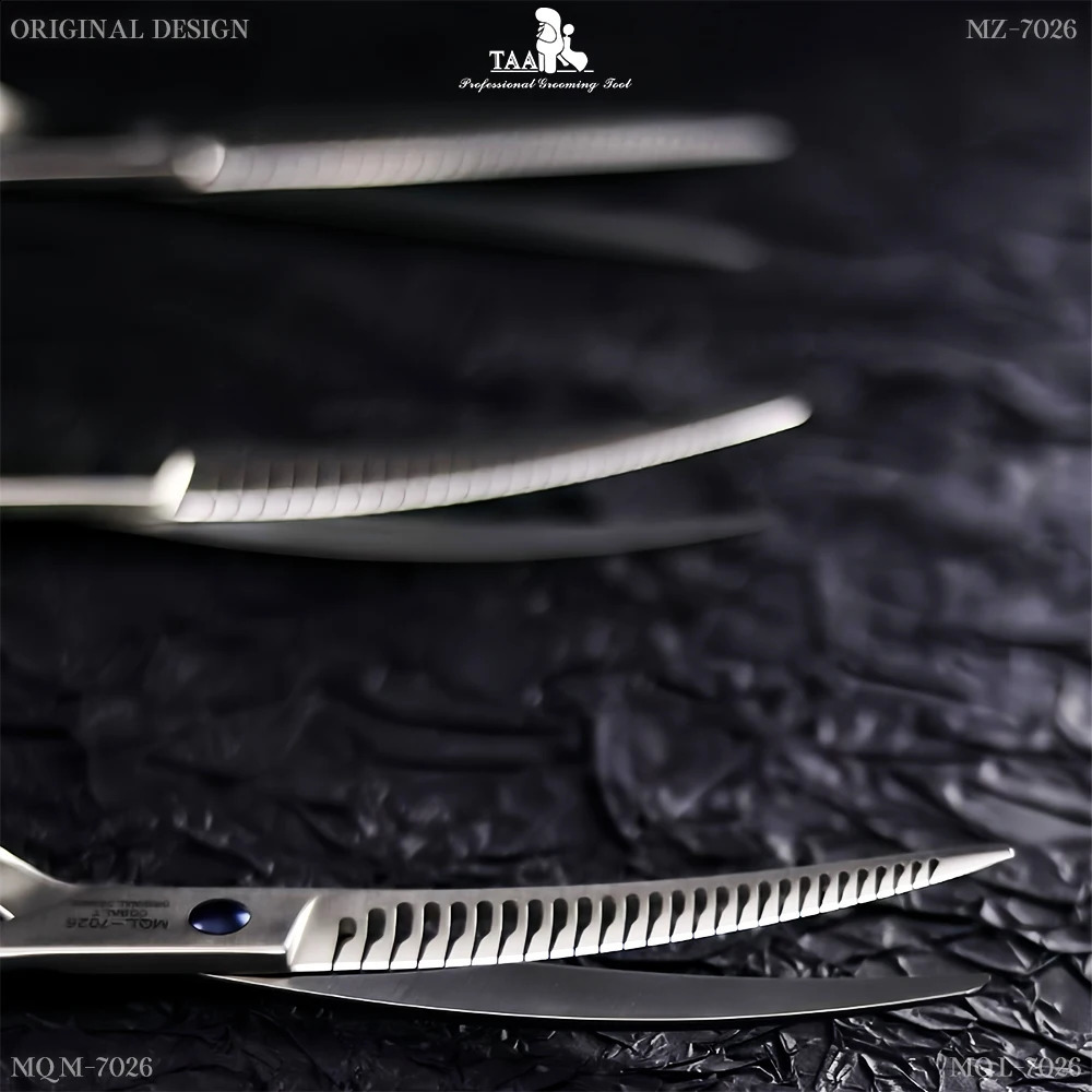 TAA Dog Scissors Pet Grooming Scissors for Dog Original n Magic Shears Straight Curved Professional Handmade 7 Inch Shear 241224