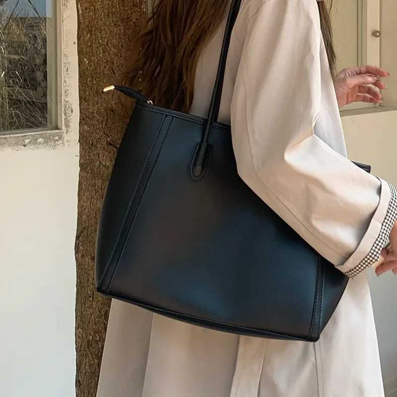 Pu Leather Shoder Shopper Bag for Wen 2024 Large Ladies Tote Bag Korean Fi Luxury Designer Big Fem Handbags Purses Z241229