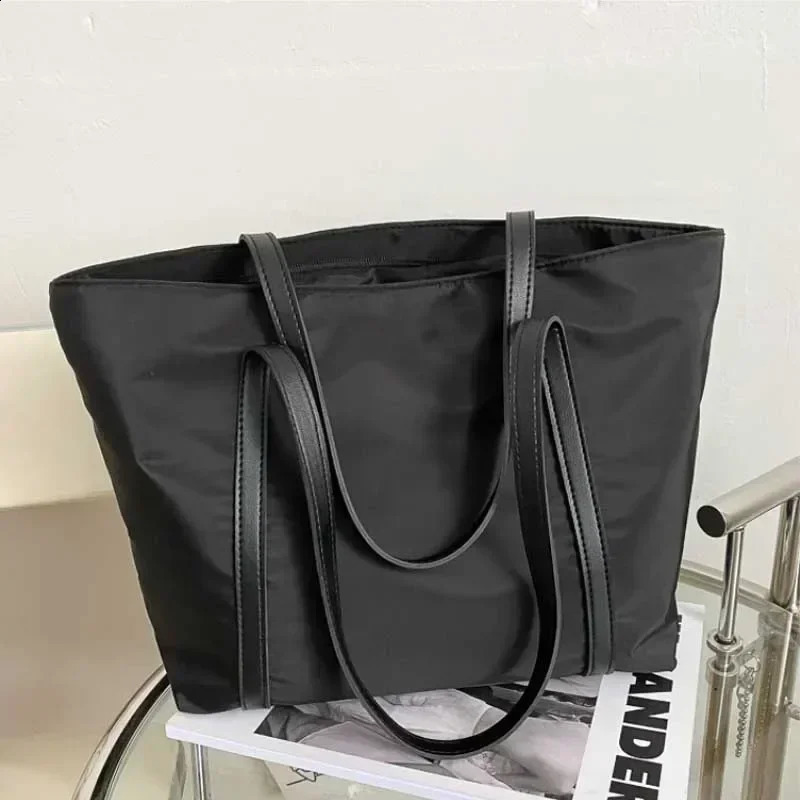 Simple Shoulder Bag Handbag Oxford Top Handle Female Large Capacity Shopping Street Zipper Bags for Women Tote 241226