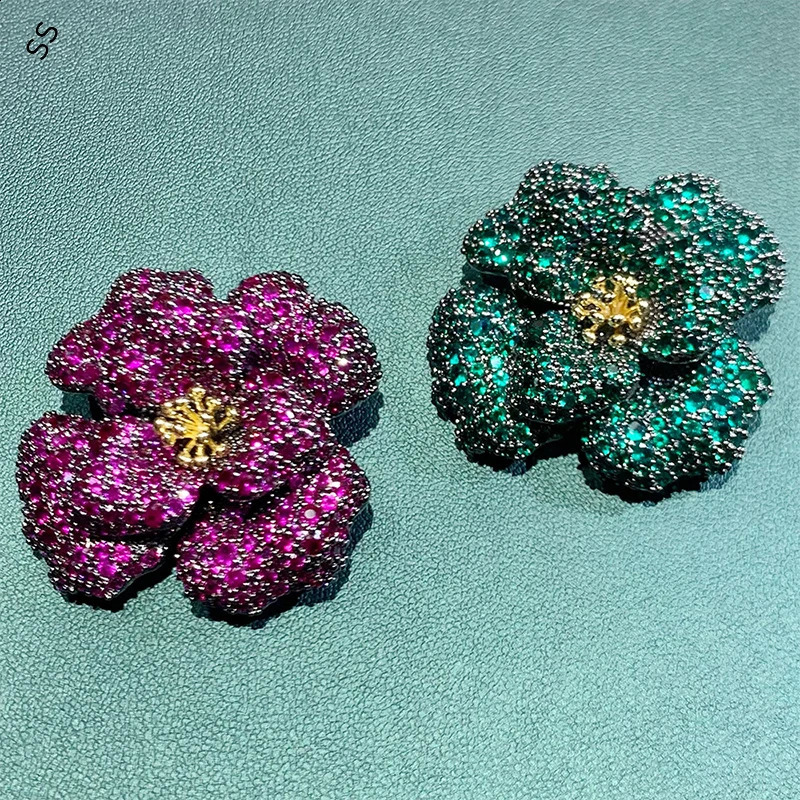 Atmosphere Advanced Sense Heavy Handmade Rose Brooch Womens Suit Dress Jewelry Garment Corsage 18k Gold Plated Accessory 241227