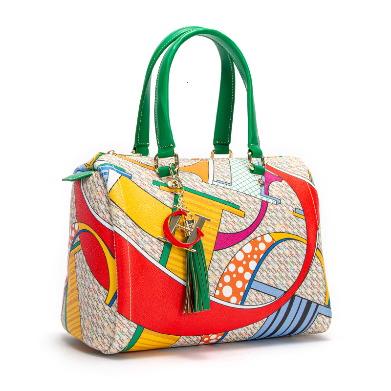 Letter Element Versatile Large Capacity Handbag Brand Classic Retro Women's New Shoulder Bag PC Cartoon