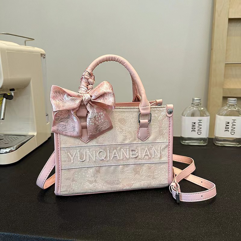 Leather Bucket Chic Single Shoulder Bag Ladies, Elegant Flap Crossbody In Pale Pink - Lightweight For Daily Use New Free Delivery Designer Bag