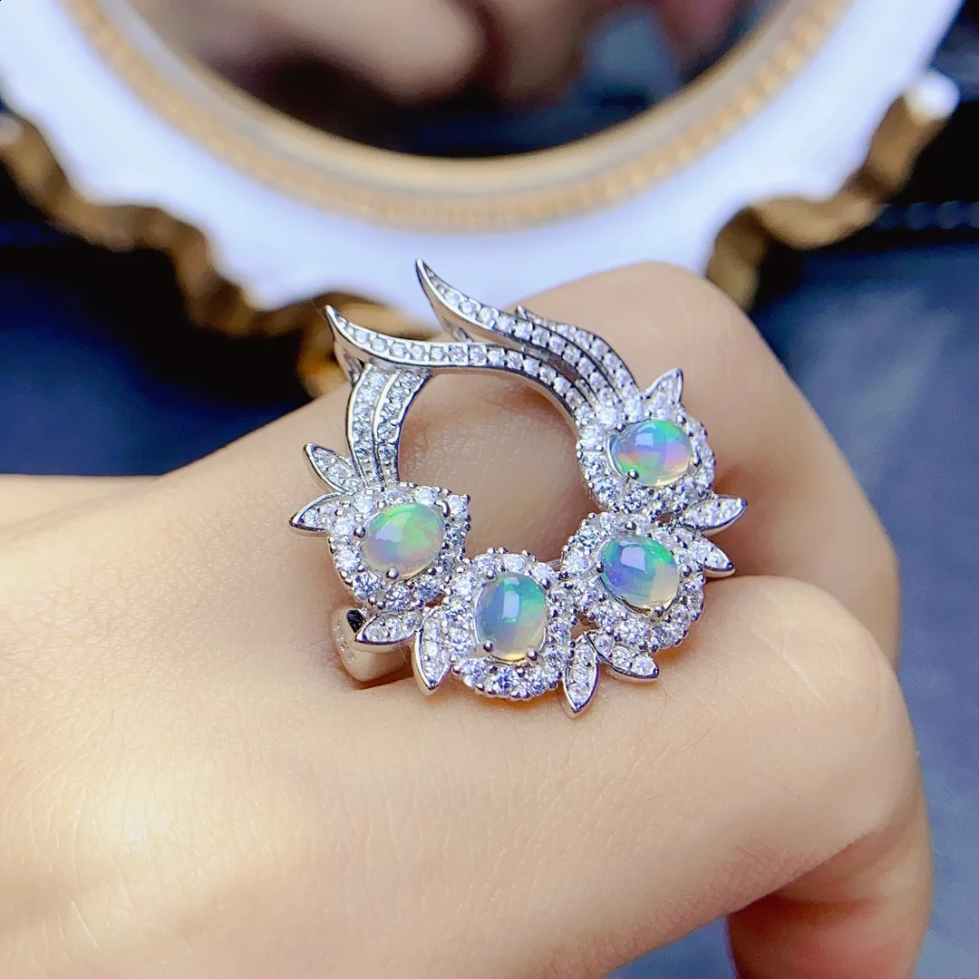 FS 4*5mmNatural Opal Brooch S925 Sterling Silver Fine Fashion Charm Weddings Jewelry for Women With Certificate 241227