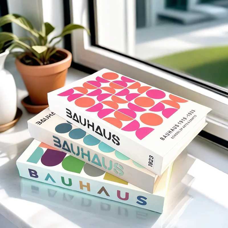 Abstract Bauhaus Luxury Decorative Books Boho Fake Book Storage Box Home Decor Coffee Table Shlef Bedroom Living Room DecorationXJ241228