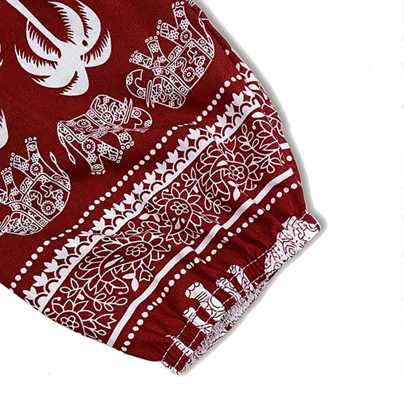 Ladies thin casual straight leg pants with elephant print comfortable and breathable outdoor sunscreen mosquito proof 241228