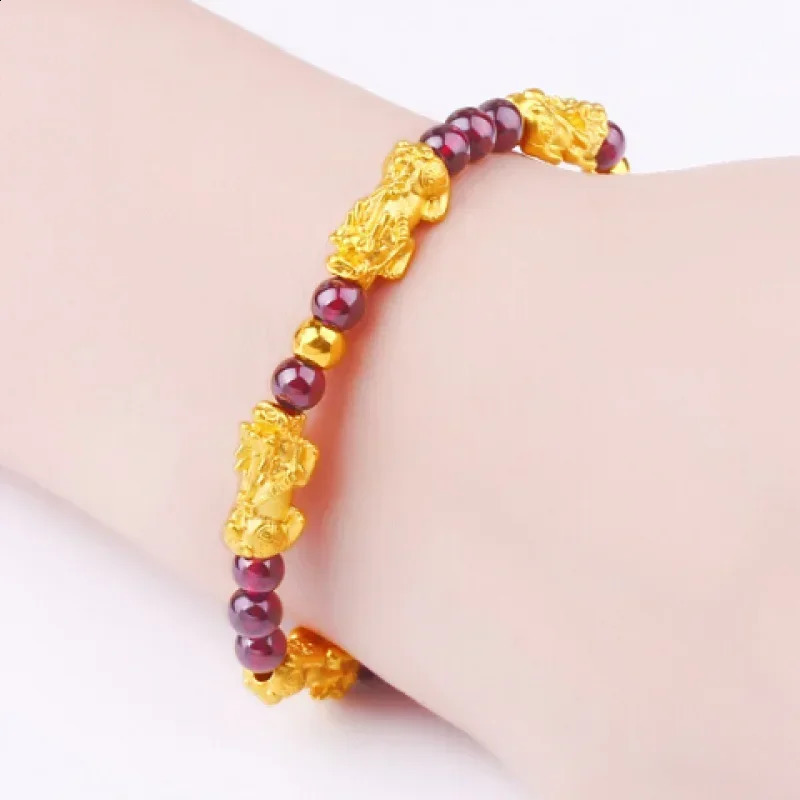 Ladies High Quality 18K Gold Bracelet AU750 Lucky Pixiu Jewelry as a Gift for Friends 241227