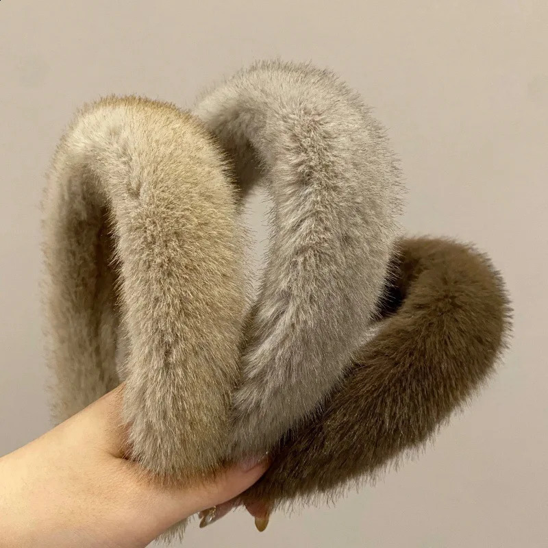 Winter Imitation Mink Plush Fur Sponge Headbands Fashion Hair Accessories Womens Trend Casual Hairband Hair Band Hoop Girl 241223