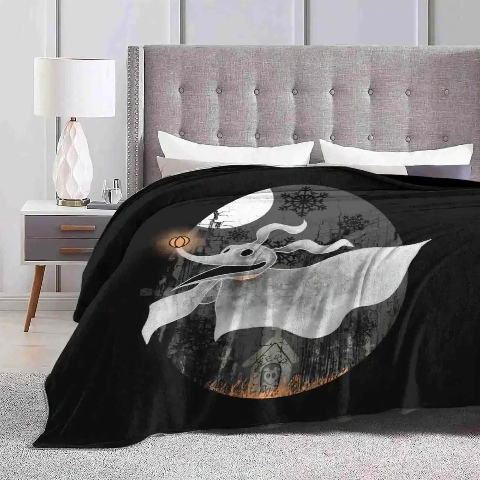 Zero The Hero All Sizes Soft Cover Blanket He Decor Bedding Nightmare Before Christmas Zero Halloween Dog Jack abre Horror Y241228