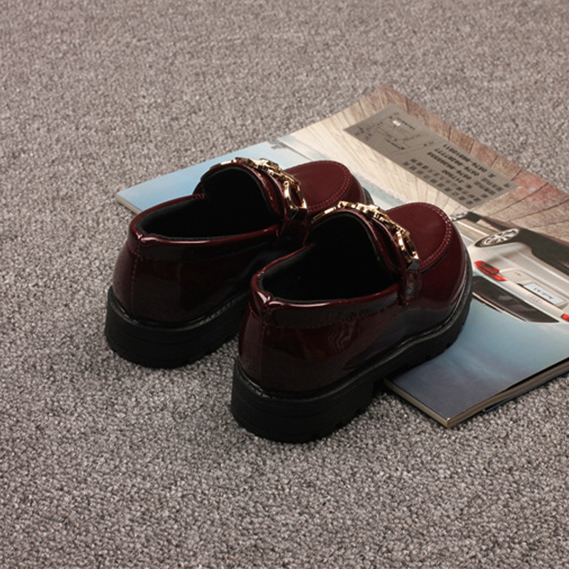 Kids Toddler Patent Leather Shoes British Style Children Slip on Loafers for Girl Boy Student Performance Shoes Sizes US5C-US5Y
