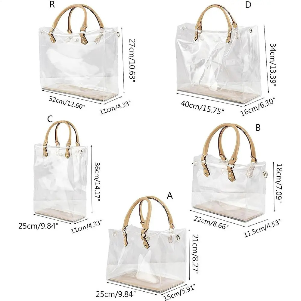DIY PVC Tote Bag Clear Large Capacity Handbag Making Kit Handmade Shoulder Bag Travel 241227