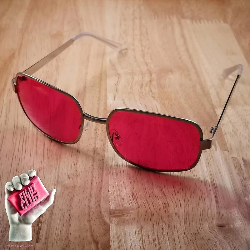 Fight Club Inspired Mens Fashion Glasses - Tyler Durden Style Stainless Steel Frame with PC Lenses Perfect for Parties 241228