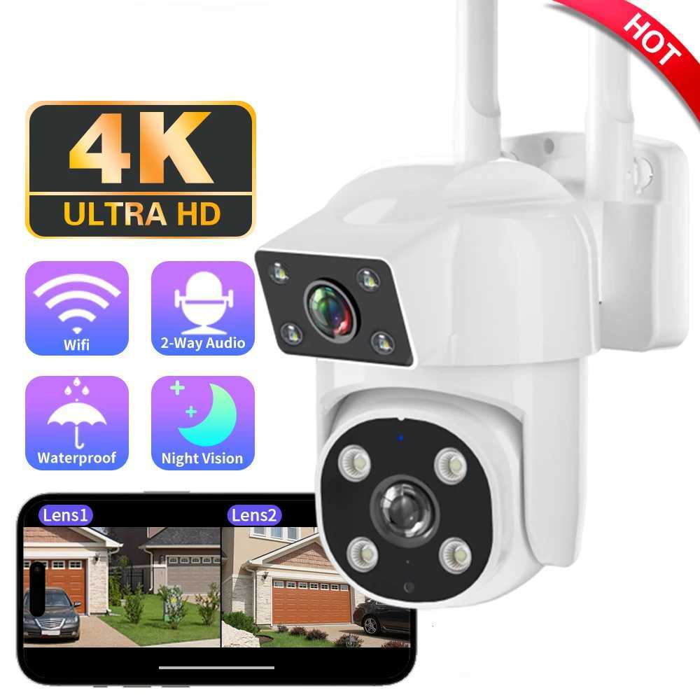 4K 8MP Wifi PTZ Camera Dual Lens IP CCTV Video Surveillance Camera Ai Human Detect Auto Tracking Night Vision Outdoor WaterproofXJ241228