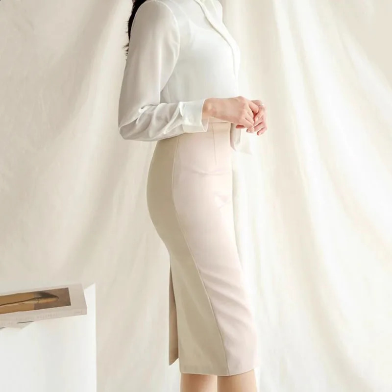 Lucyever Women Office Pencil Skirts Autumn Elegant Slim High Waist Black Skirt Ladies Korean Fashion Skinny OL 241228
