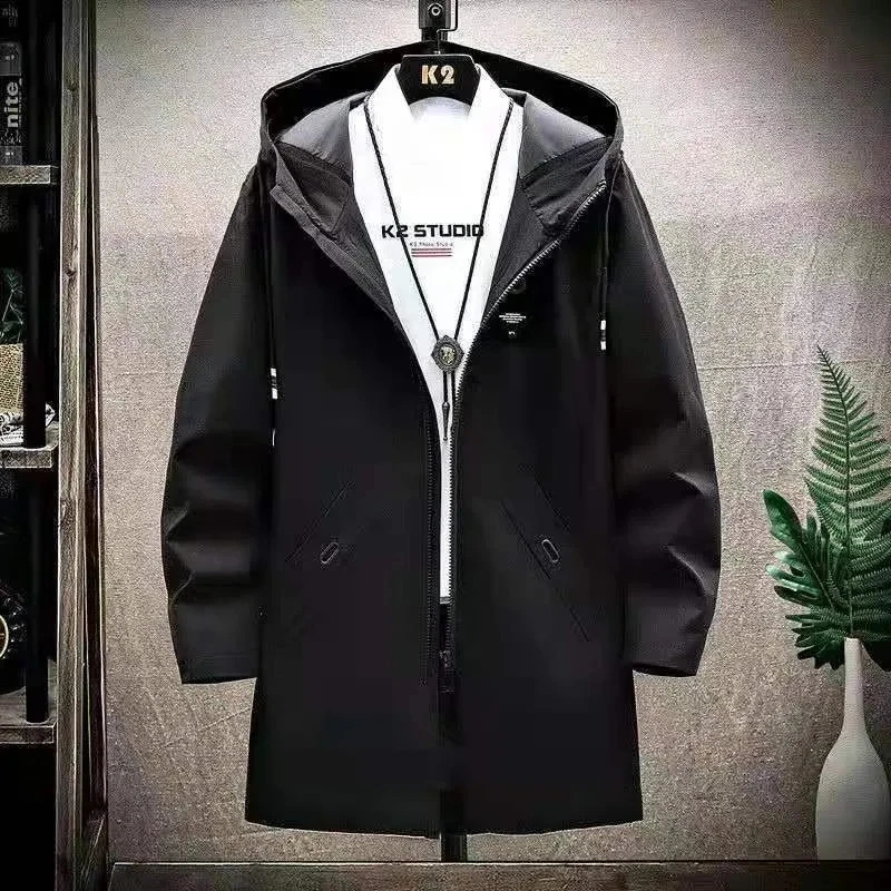 Mens windbreak 2023 style autumn jacket men Fashion Trend Coats spring Casual Loose Trench Coat male Large size M4XL 241220