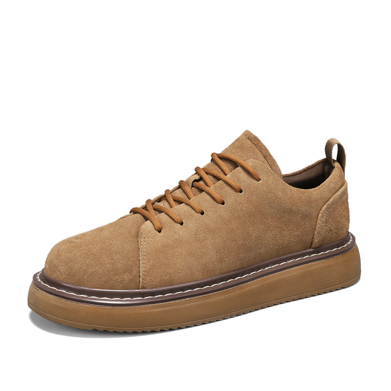 Men Casual Shoes Fashion Thick Sole Low-top Skateboard Shoes Versatile Simple Style Triple Black Brown Grey Khaki Free shipping