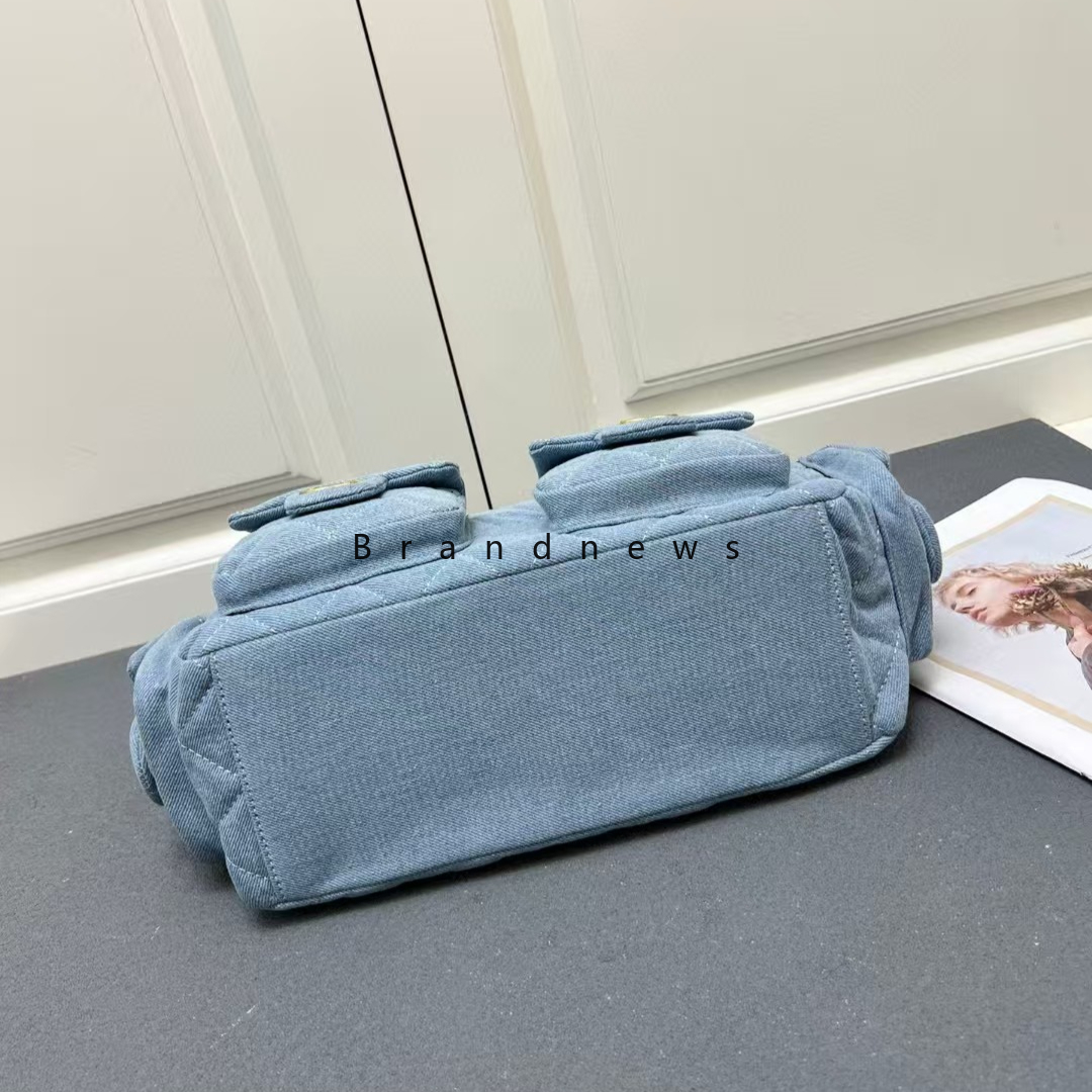 Denim Shoulder For Women: Underarm With Wide Chain, 4 Pockets, Large Capacity, Vintage Designer Hobo Sg Bag