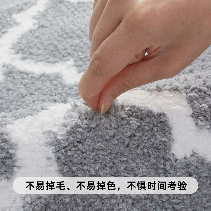 Carpet Bathroom Carpet Flocking Absorbent Foot Mat Microfiber Non-slip Mat Single Needle Carpet Mat
